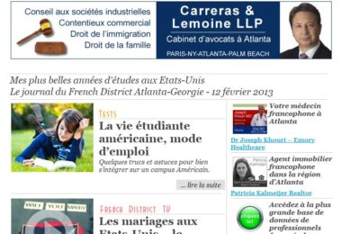 La newsletter French District Boston du Mardi 12 Février 2013 - Mes plus belles annees d'etudes aux Etats-Unis