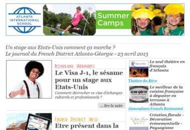 La newsletter French District Boston du Mardi 23 Avril 2013 - Un stage aux Etats-Unis comment ca marche ?