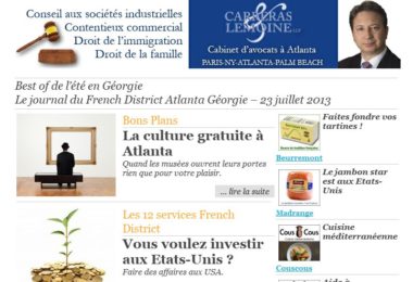 La newsletter French District Boston du Mardi 23 Juillet 2013 - Best of de l’été en Géorgie