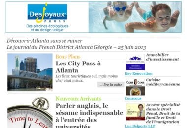 La newsletter French District Boston du Mardi 25 Juin 2013 - Découvrir Atlanta sans se ruiner
