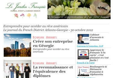 La newsletter French District Boston du Mardi 30 Octobre 2012 - Entreprendre pour acceder au reve americain