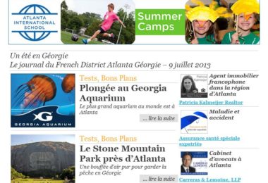 La newsletter French District Boston du Mardi 9 Juillet 2013 - Un été en Géorgie