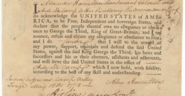 Serment d'allégeance d'Alexander Hamilton, 1778