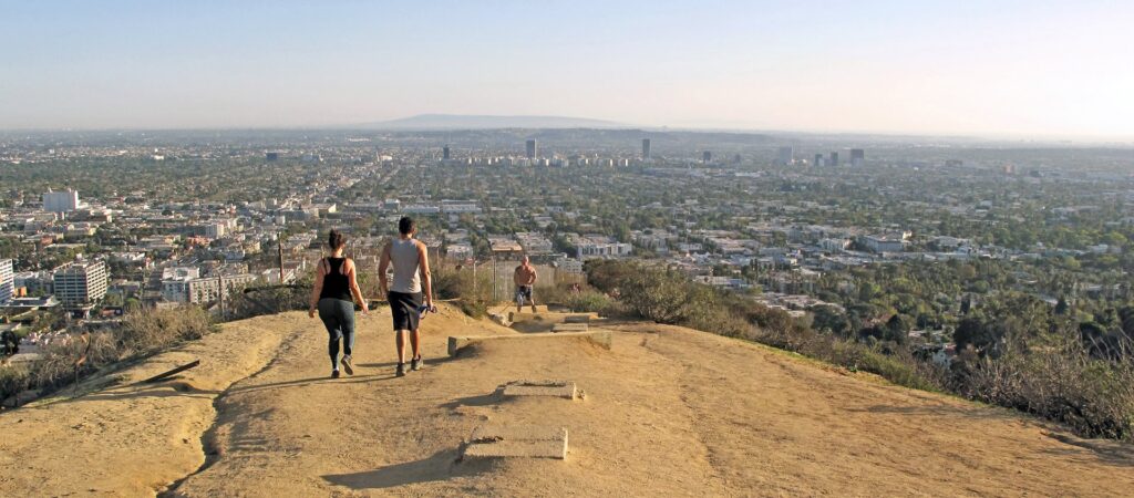 Vue vers le sud depuis Runyon Canyon à Los Angeles