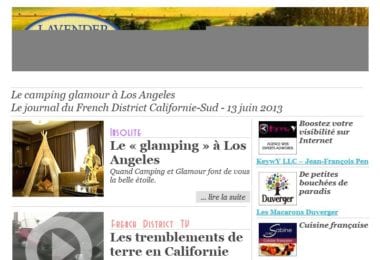 La newsletter French District Boston du Jeudi 13 Juin 2013 - Le camping glamour a Los Angeles