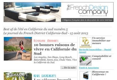 La newsletter French District Boston du Jeudi 15 Août 2013 - Best of de l’ete en Californie du sud numero 5