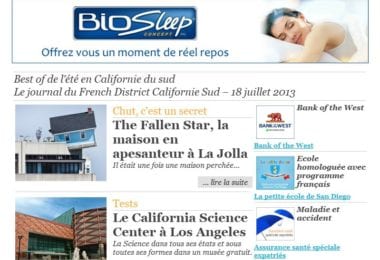 La newsletter French District Boston du Jeudi 18 Juillet 2013 - Best of de l’été en Californie du sud