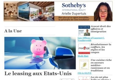 La newsletter French District Boston du Jeudi 5 Octobre 2017 - 1 voiture neuve sur 3 est en leasing