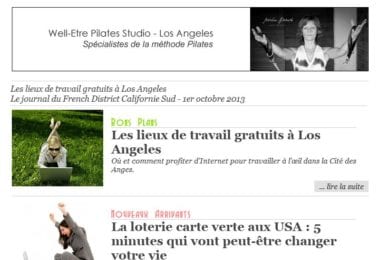 La newsletter French District Boston du Mardi 1 Octobre 2013 - Les lieux de travail gratuits a Los Angeles
