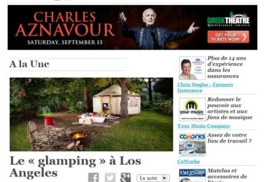 La newsletter French District Boston du Mardi 10 Juin 2014 - Du camping glamour a Los Angeles