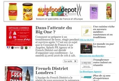 La newsletter French District Boston du Mardi 12 Avril 2016 - Parce que ca va trembler