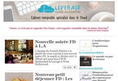 La newsletter French District Boston du Mardi 14 Février 2017 - Dire je t'aime en californien