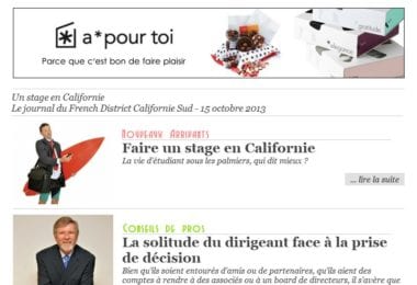 La newsletter French District Boston du Mardi 15 Octobre 2013 - Un stage en Californie