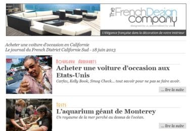 La newsletter French District Boston du Mardi 18 Juin 2013 - Acheter une voiture d’occasion en Californie