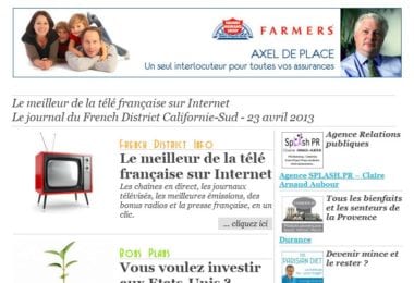 La newsletter French District Boston du Mardi 23 Avril 2013 - Le meilleur de la tele francaise sur Internet