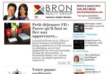 La newsletter French District Boston du Mardi 24 Février 2015 - Networking et Bonnes Adresses en Californie du sud