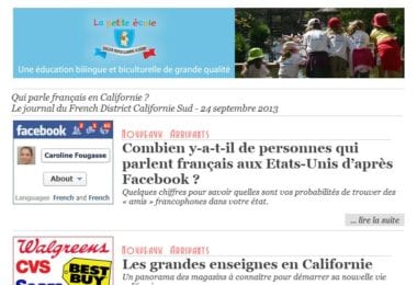 La newsletter French District Boston du Mardi 24 Septembre 2013 - Qui parle francais en Californie ?