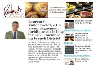 La newsletter French District Boston du Mardi 26 Août 2014 - Networking et Bonnes Adresses en Californie du sud