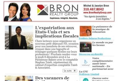 La newsletter French District Boston du Mardi 6 Décembre 2016 - Tartine aux impots