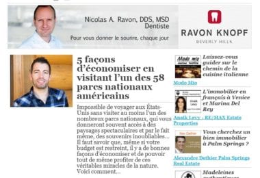 La newsletter French District Boston du Mardi 7 Octobre 2014 - Networking et Bonnes Adresses en Californie du sud