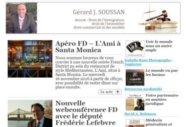 La newsletter French District Boston du Mardi 8 Novembre 2016 - L'apero heureux a Santa Monica