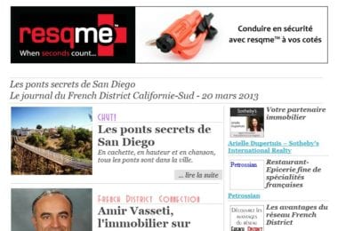 La newsletter French District Boston du Mercredi 20 Mars 2013 - Les ponts secrets de San Diego