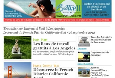 La newsletter French District Boston du Mercredi 26 Septembre 2012 - Travailler sur Internet a l'oeil a Los Angeles