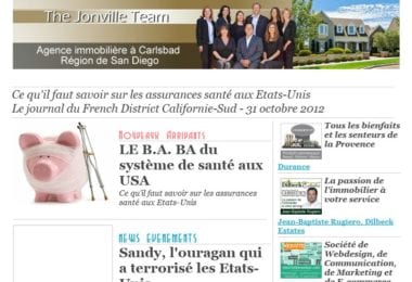 La newsletter French District Boston du Mercredi 31 Octobre 2012 - Ce qu’il faut savoir sur les assurances sante aux Etats-Unis