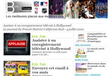 La newsletter French District Boston du Mercredi 4 Juillet 2012 - Assister a un enregistrement televise a Hollywood - French District Californie Sud