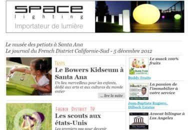La newsletter French District Boston du Mercredi 5 Décembre 2012 - Le musee des petiots a Santa Ana