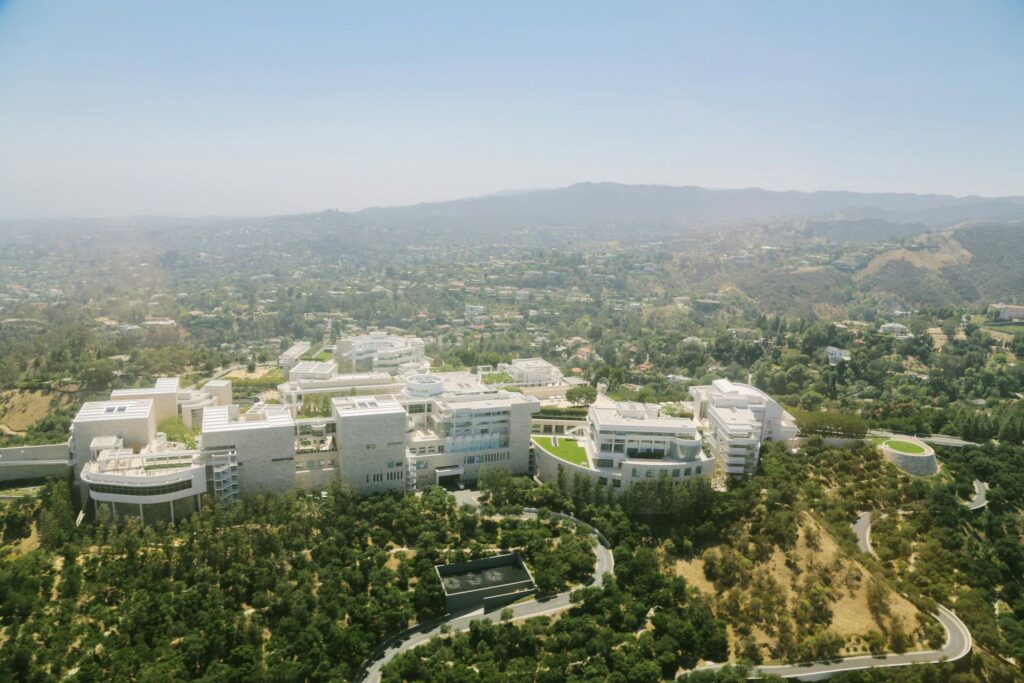 Vue aérienne du Getty Center à Los Angeles