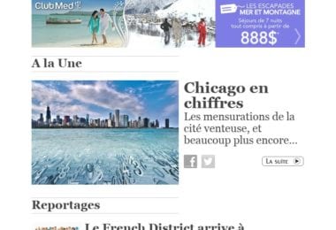 La newsletter French District Chicago du Mercredi 4 Septembre 2013 - Chicago en chiffres - Le French District arrive à Chicago