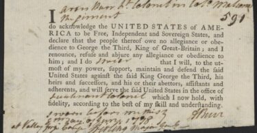 Serment d'allégeance d'Aaron Burr, 1778