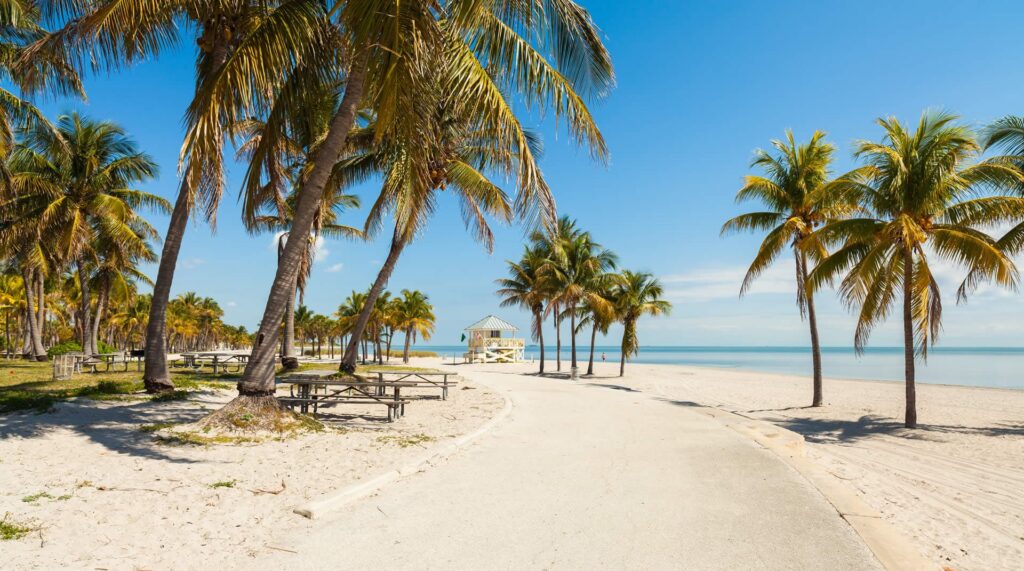 La plage de Crandon Park à Key Biscayne