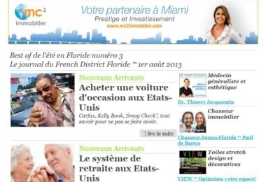 La newsletter French District Floride du Jeudi 1 Août 2013 - Best of de l’ete en Floride numero 3