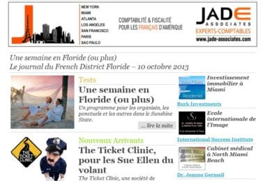 La newsletter French District Floride du Jeudi 10 Octobre 2013 - Une semaine en Floride (ou plus)