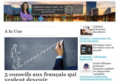 La newsletter French District Floride du Jeudi 17 Septembre 2015 - 5 conseils aux francais qui veulent devenir entrepreneurs aux Etats-Unis