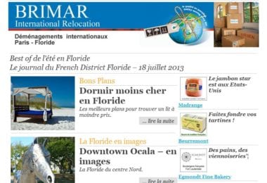La newsletter French District Floride du Jeudi 18 Juillet 2013 - Best of de l'été en Floride