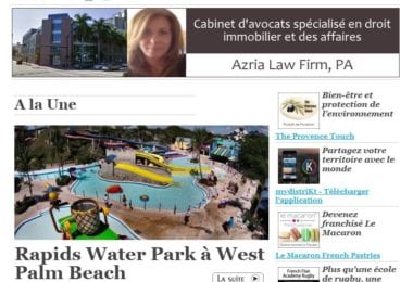 La newsletter French District Floride du Jeudi 2 Juillet 2015 - Rapids Waterpark a West Palm Beach