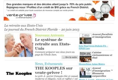 La newsletter French District Floride du Jeudi 20 Juin 2013 - La retraite aux Etats-Unis