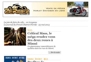 La newsletter French District Floride du Jeudi 23 Mai 2013 - La joie de faire du velo... en troupeau