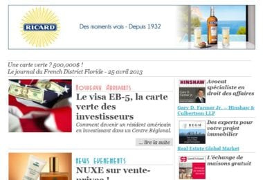 La newsletter French District Floride du Jeudi 25 Avril 2013 - Une carte verte ? 500