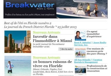 La newsletter French District Floride du Jeudi 25 Juillet 2013 - Best of de l’ete en Floride numero 2