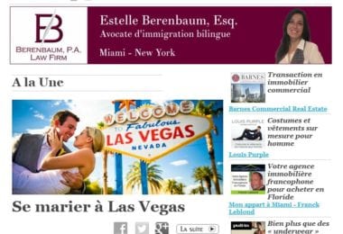 La newsletter French District Floride du Jeudi 26 Juin 2014 - Se marier a Las Vegas
