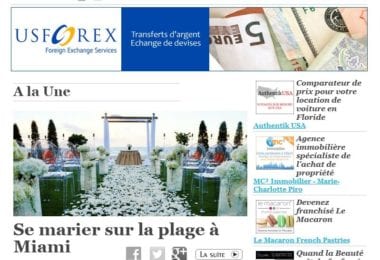 La newsletter French District Floride du Jeudi 28 Août 2014 - Se marier sur la plage a Miami