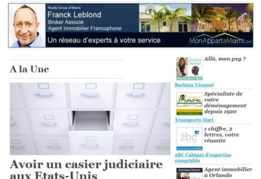 La newsletter French District Floride du Jeudi 28 Septembre 2017 - Votre casier aux US est-il vierge ?