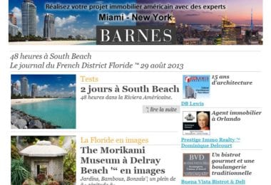 La newsletter French District Floride du Jeudi 29 Août 2013 - 48 heures a South Beach