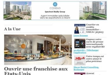 La newsletter French District Floride du Jeudi 5 Novembre 2015 - Ouvrir une franchise aux Etats-Unis
