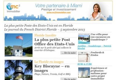 La newsletter French District Floride du Jeudi 5 Septembre 2013 - La plus petite Poste des Etats-Unis est en Floride