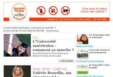 La newsletter French District Floride du Jeudi 6 Juin 2013 - L'universite americaine